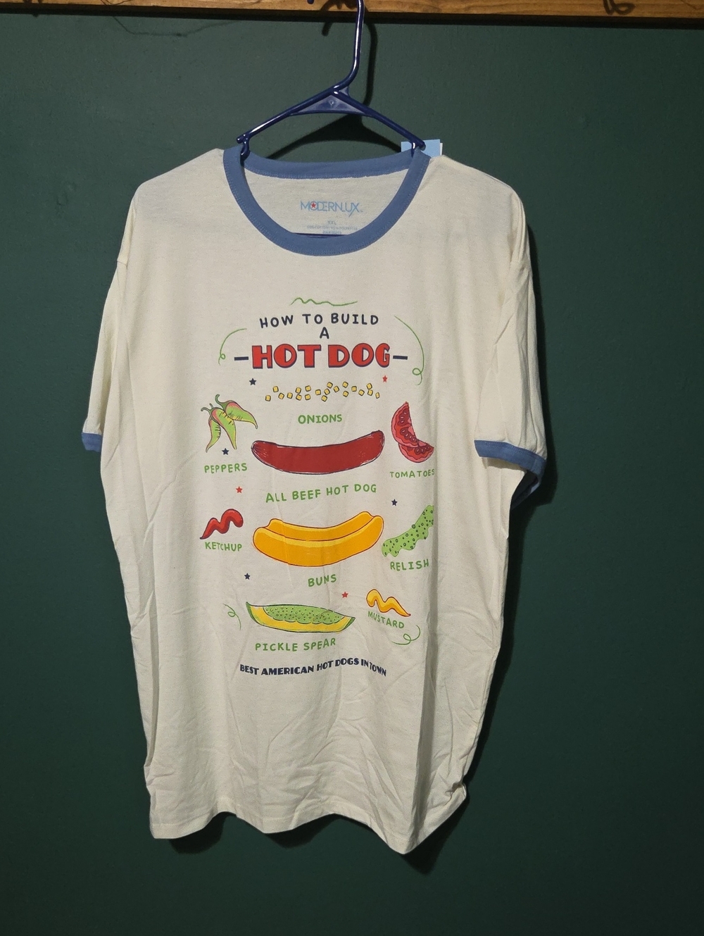 Modern Lux Cream Ringer Tee - Hot Dog